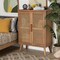 Baxton Studio Alina Oak Finished Wood and Rattan 2-Door Accent Storage Cabinet 162-10554 - alternate 7